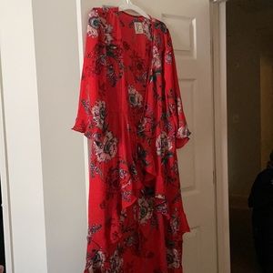 Cascading tie kimono